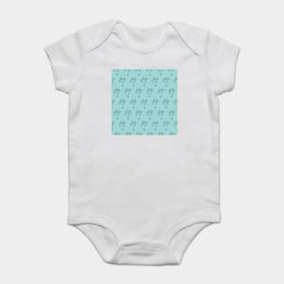 Winter pattern with handwritten lettering and hearts Baby Bodysuit